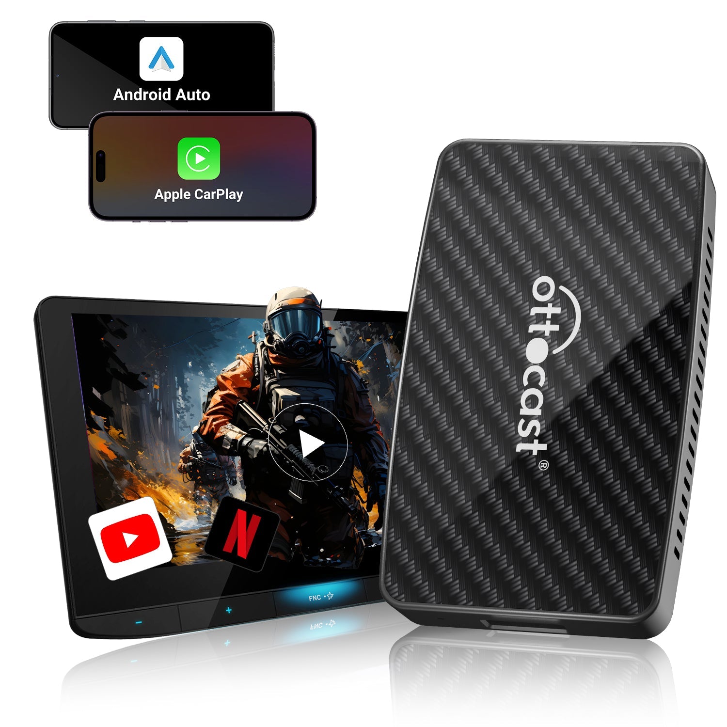 Play2Video Pro A Wireless CarPlay/ Android Auto All-in-one Adapter