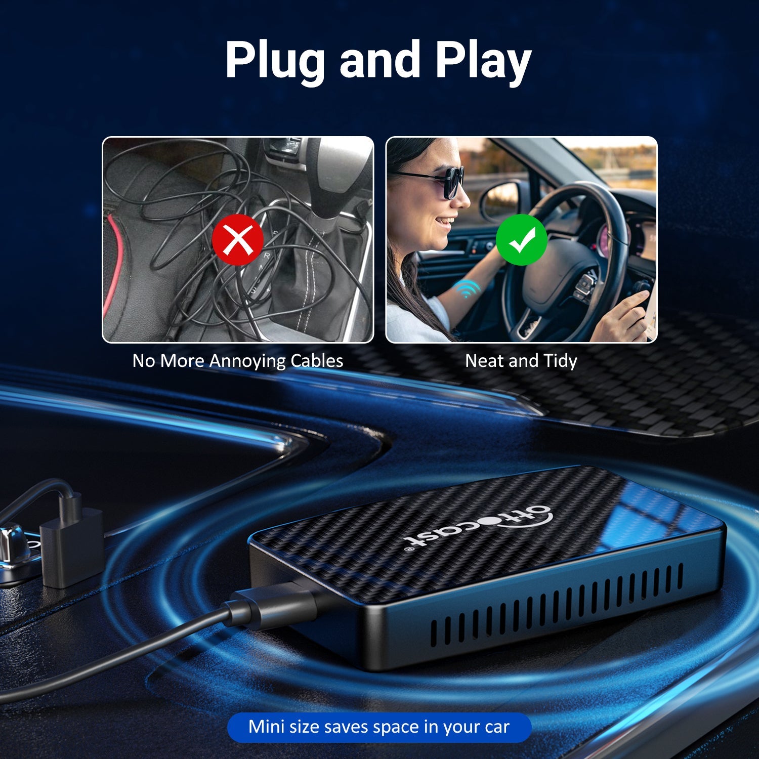 Play2Video Pro A Wireless CarPlay/ Android Auto All-in-one Adapter