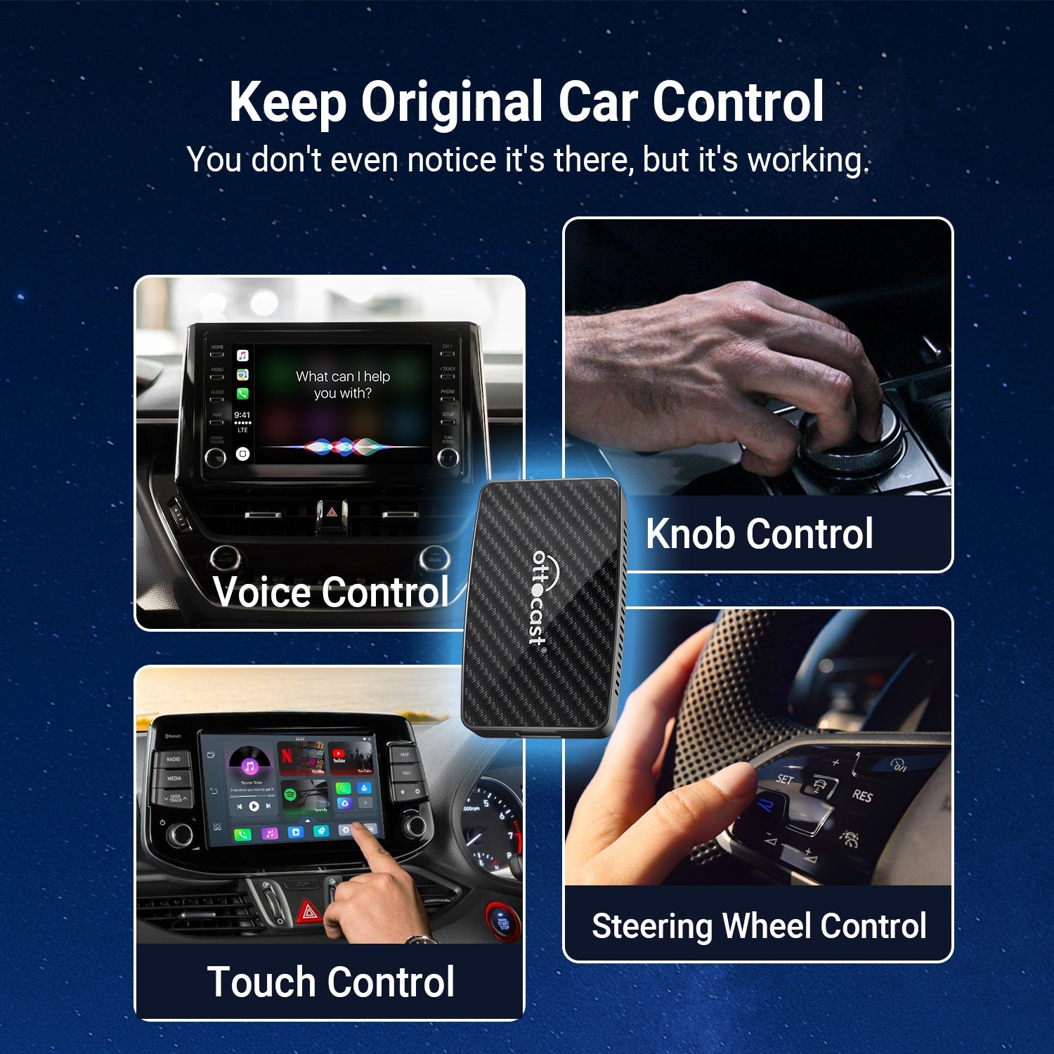 Play2Video Pro A Wireless CarPlay/ Android Auto All-in-one Adapter