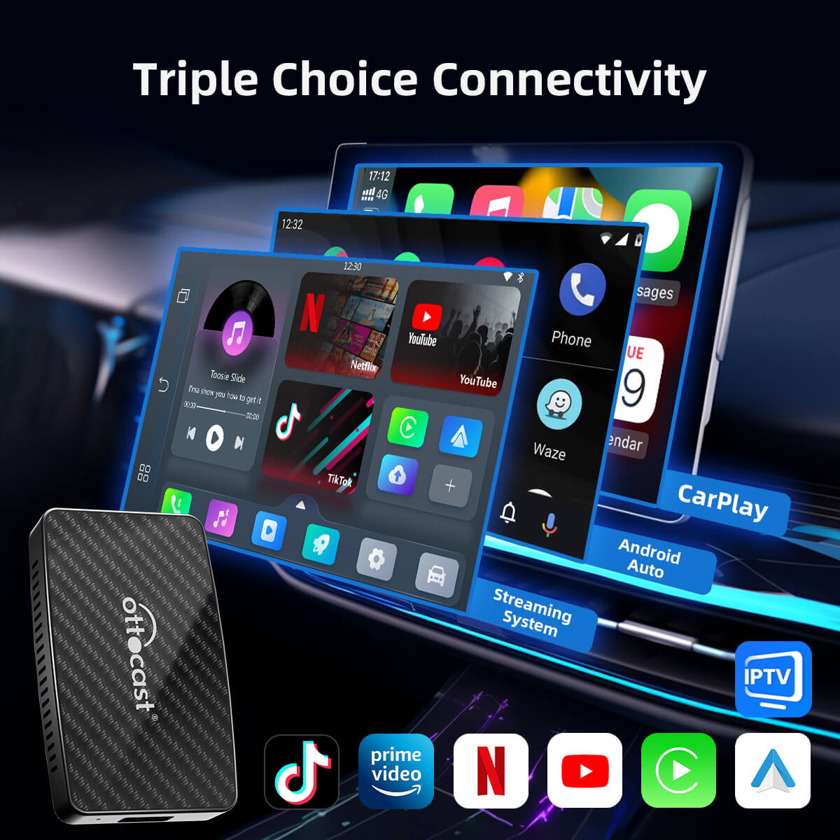 Adaptador todo en uno inalámbrico Play2Video Pro CarPlay/Android Auto