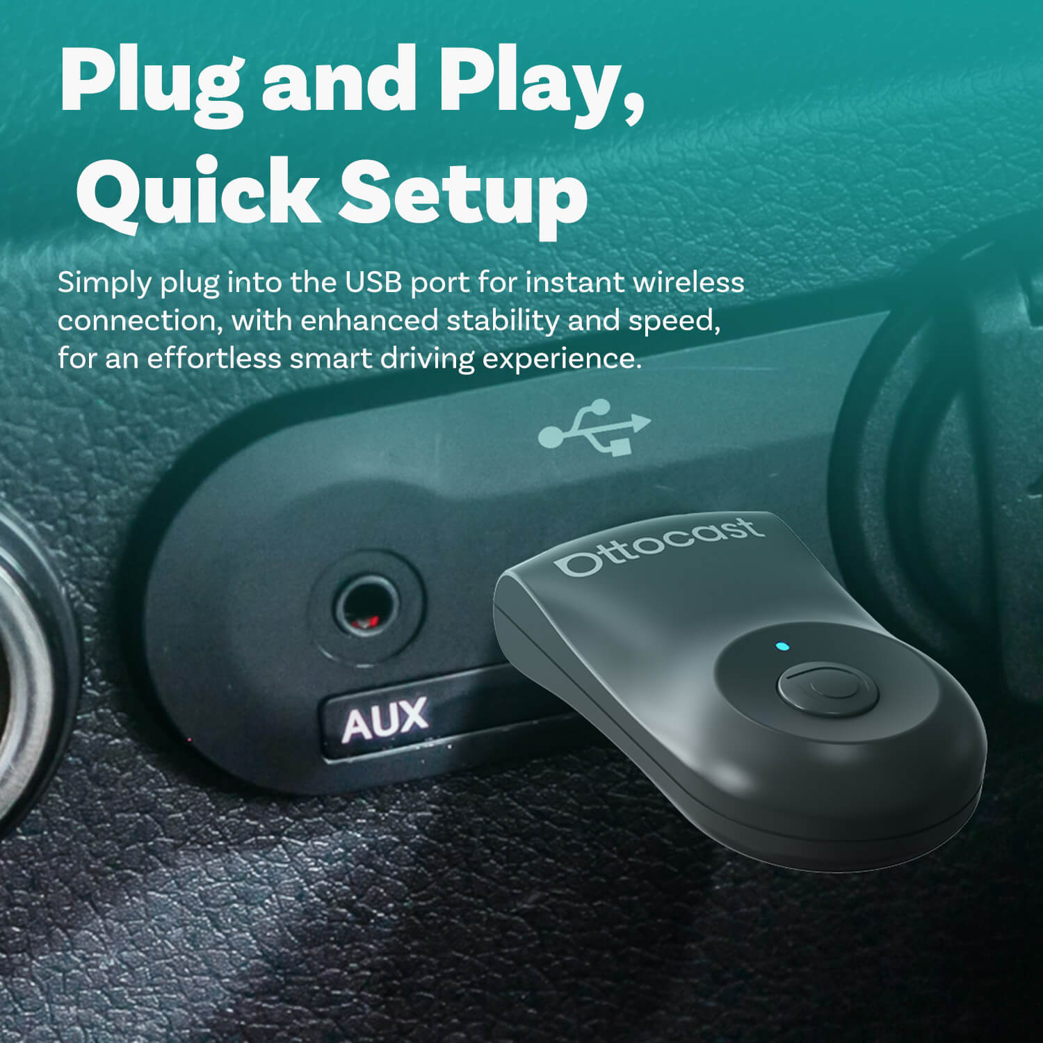 Mini AI Wireless CarPlay/Android Auto Adapter