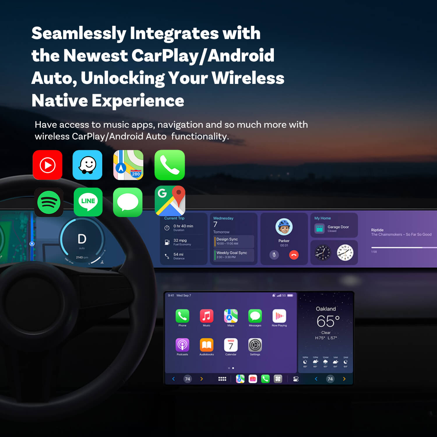 Mini AI Wireless CarPlay/Android Auto Adapter