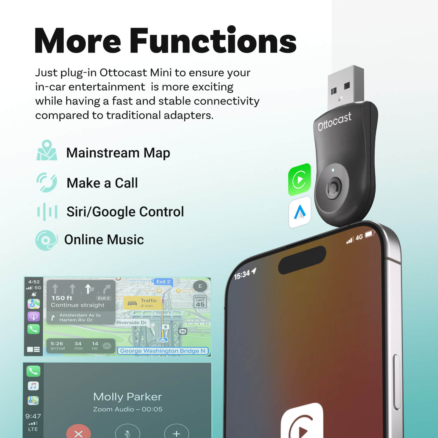 Mini AI Wireless CarPlay/Android Auto Adapter